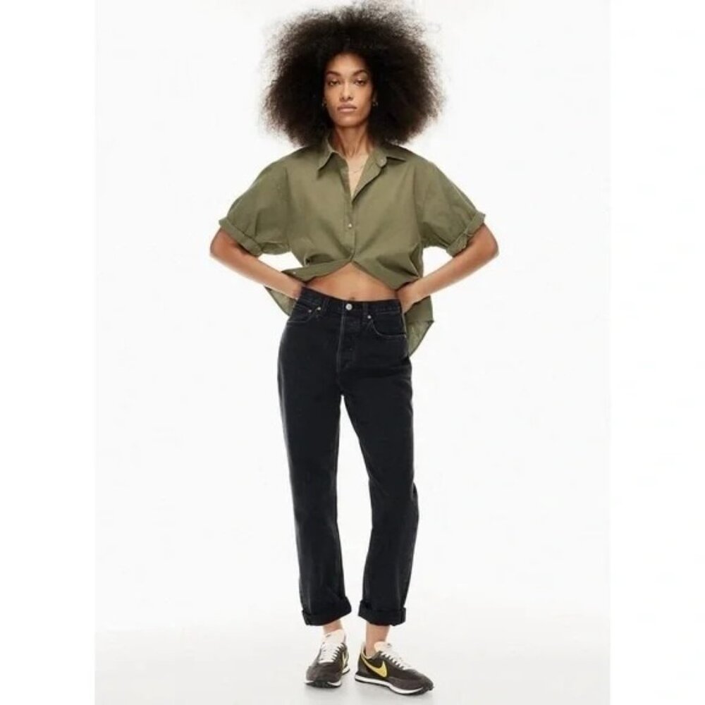 NEW Aritzia Denim Forum The BF High Rise Loose 28L Straight Leg Jeans Black